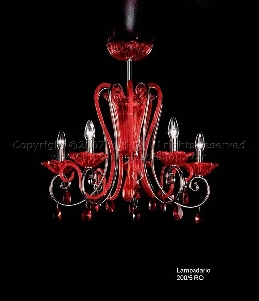Lampadari serie 200, Lampadario rosso a cinque luci