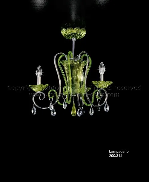 Lampadari serie 200, Lampadario colore rosa erbio a tre luci