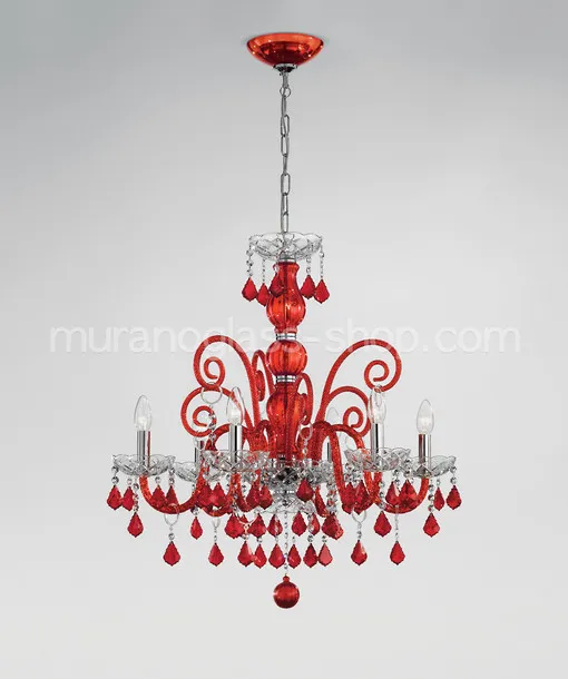 Lampadario Boemia Bright, Lampadario stile boemia in cristallo e nero