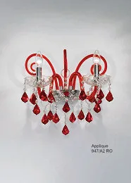 Applique cristallo rosso stile boemia