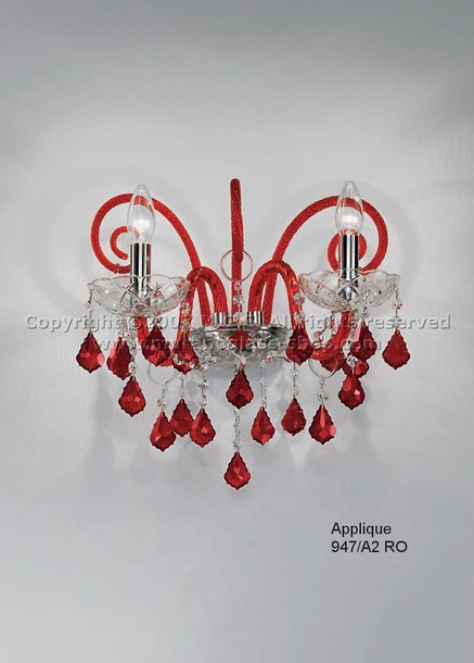 Applique 947, Applique cristallo rosso stile boemia