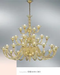 Lampadario oro 24k e bianco