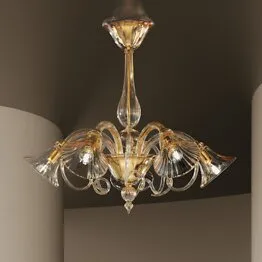 Lampadario in cristallo a cinque luci