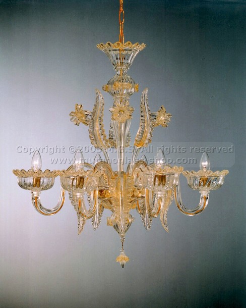 Lampadari serie 403, Lampadario in cristallo baloton a sei luci.