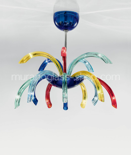 Lampadario multicolore 1201, Lampadario Multicolore a quindici luci