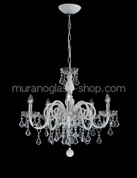 Lampadario Boemia Bright, Lampadario stile boemia colore nero e cristallo