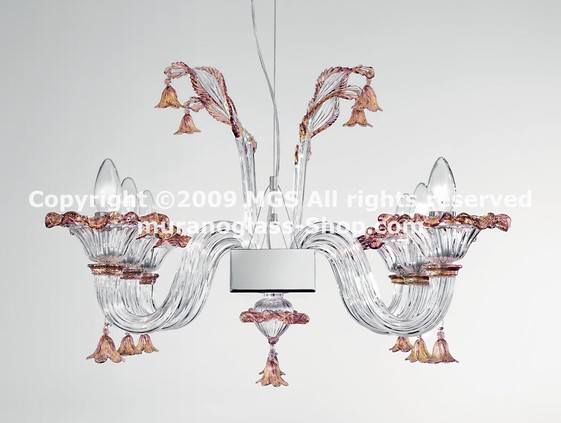 Lampadari longitudinali serie 2576, Sospensione longitudinale a sei luci