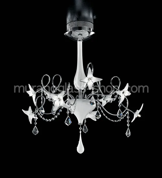 Lampadari serie 287, Lampadario moderno in cristallo con fiori