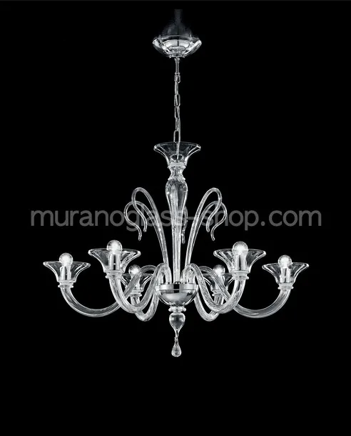 Lampadario Koons, Lampadario a cinque luci in cristallo fumè