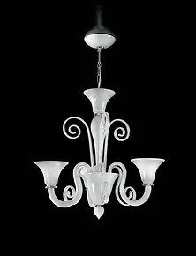 Lampadario decoro ambra a tre luci