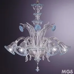 Lampadario cristallo e celeste