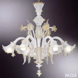 Lampadario colore seta decorato con oro 24k