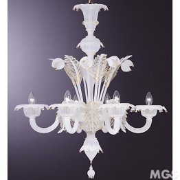 Lampadario colore seta decorato in oro 24k
