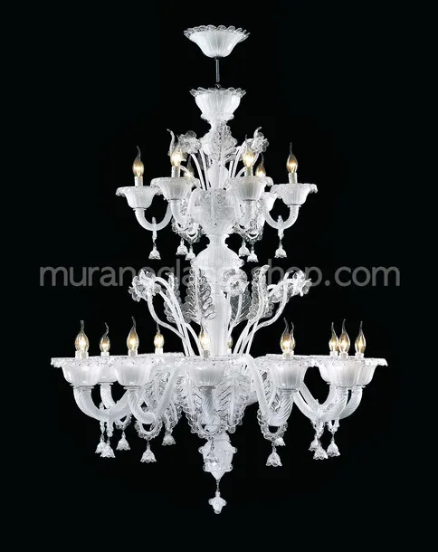Lampadario Domus, Lampadario ad otto luci in bianco latte