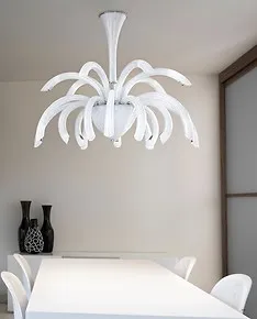 Lampadario moderno in colore bianco latte