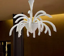 Lampadario moderno in colore bianco latte