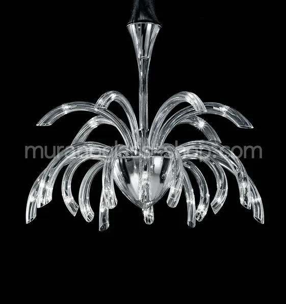 Lampadari serie 1202, Lampadario moderno in colore nero e cristallo