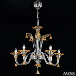 Lampadario cristallo a cinque luci