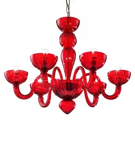 Lampadario in colore rosso