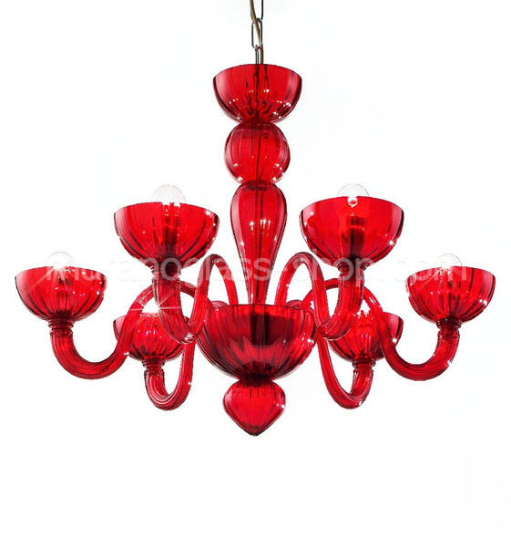 Lampadari serie 8067, Lampadario in colore rosso