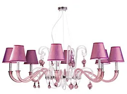 Lampadario con paralumi in colore ametista