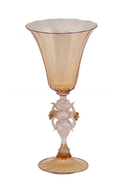 Bicchiere di Murano 5481, Bicchiere di Murano in cristallo e ambra