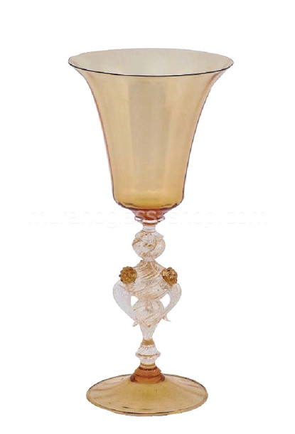Bicchiere di Murano 5470, Bicchiere di Murano in cristallo e ambra