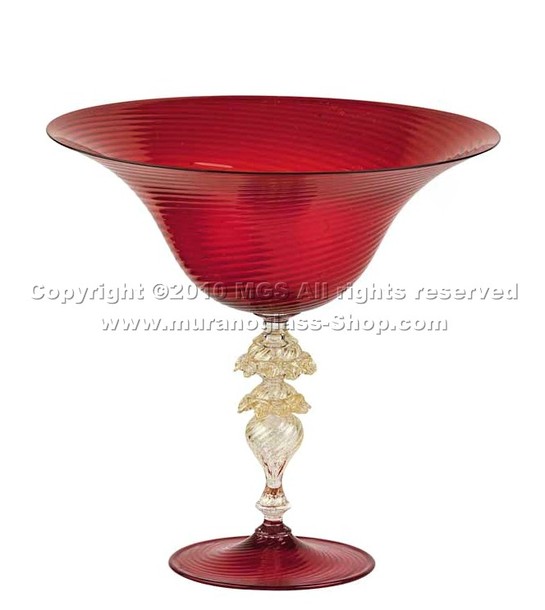 Coppetta di Murano 5477, Coppetta di Murano colore rosso e oro