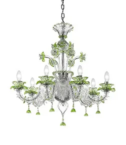 Lampadario stile Ca'Rezzonico modello Easy colore verde