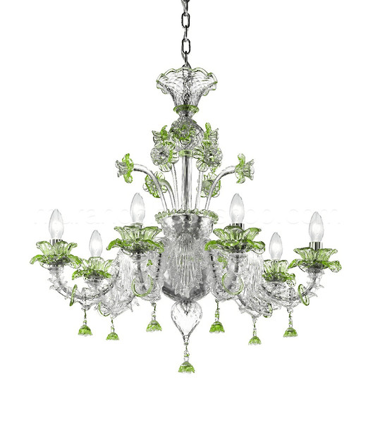 Ca' Rezzonico Easy, Lampadario stile Ca'Rezzonico modello Easy colore verde