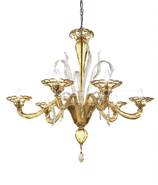 Lampadario Sirio, Lampadario moderno in colore ambra