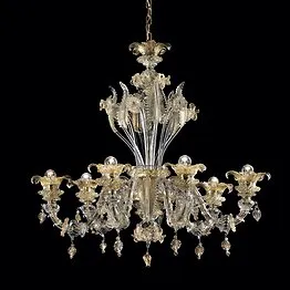 Lampadario Ca' Rezzonico in cristallo oro