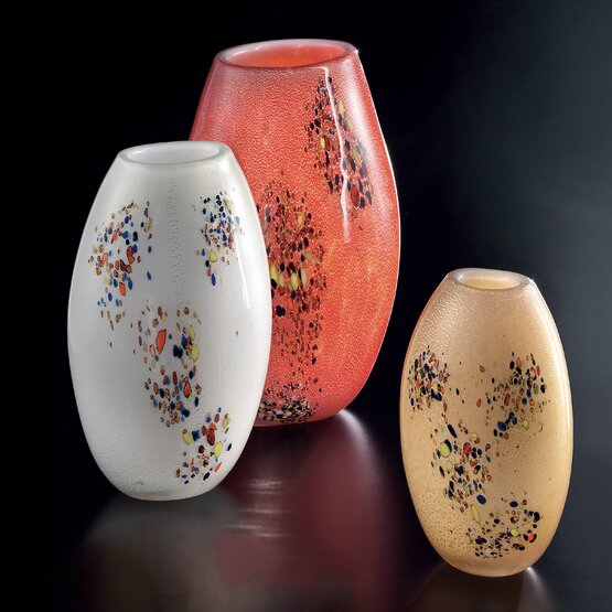 Vaso Tondo, Vaso ambra con macchie colorate