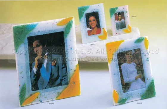 Cornici per fotografie modello arianna, Portafoto in cristallo multicolore