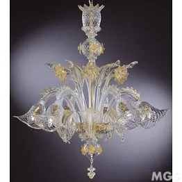 Lampadario in cristallo ed oro