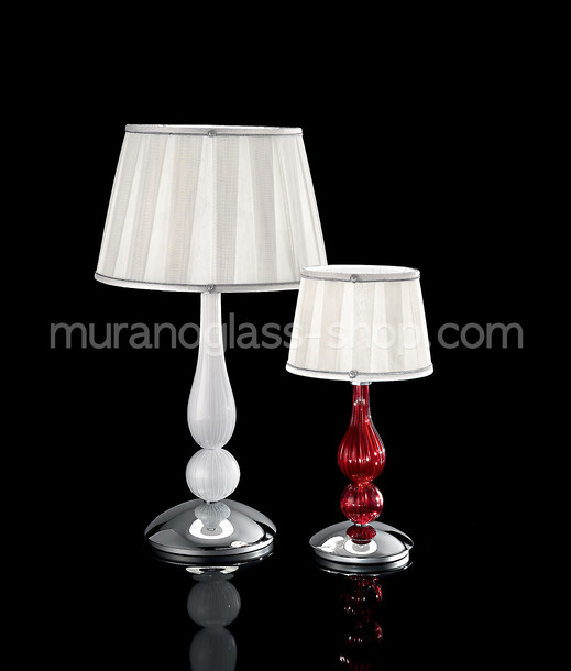 Lampade da tavolo Murano Moderne serie 2533, Lampada da tavolo colore bianco