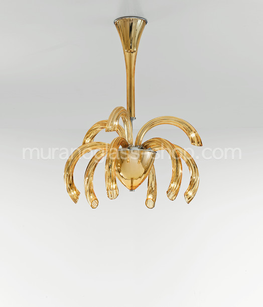 Lampadari serie 1202, Lampadario serie 1202, 9 luci, colore ambra