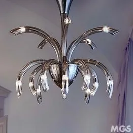 Lampadario moderno, 15 luci, colore fumé