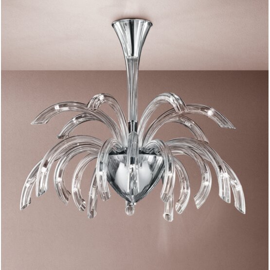 Lampadario Phoenix, Lampadario moderno, 21 luci, colore cristallo