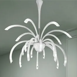 Lampadario, 21 luci, colore bianco latte