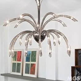 Lampadario, 21 luci, colore fumé