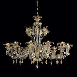 Lampadario Ca' Rezzonico in cristallo oro