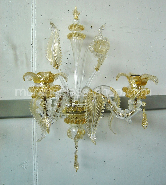 Applique serie Roma, Applique serie Roma in cristallo ed oro a due luci