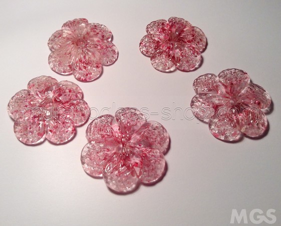 Fiori, Fiore in cristallo e rosa diametro 3,5cm