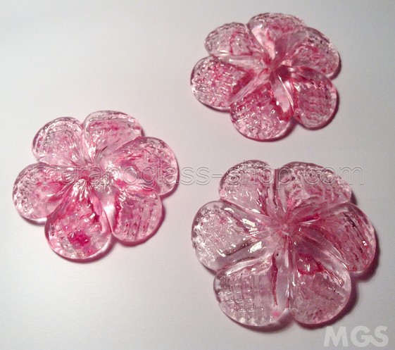Fiori, Fiore in cristallo e rosa diametro 5,5cm
