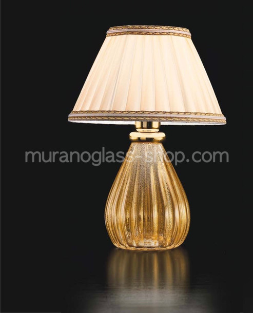 lampade da tavolo Murano serie 1395, Lume in cristallo oro