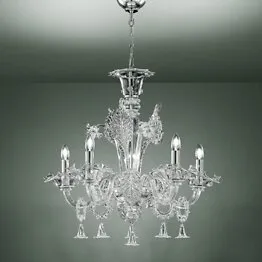 Lampadario in cristallo a cinque luci