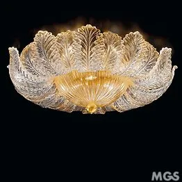 Plafoniera in cristallo ed oro 24k