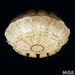 Plafoniera in cristallo decoro oro 24k