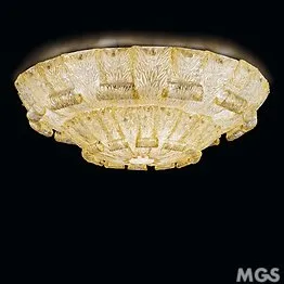 Plafoniera in cristallo decoro oro 24k